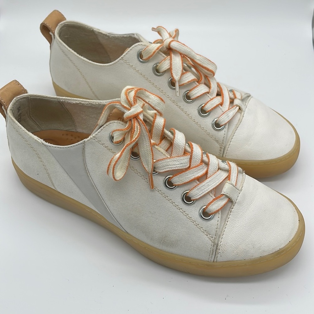 Paul Green Women’s PGP Zero 1 Lace-up Sneakers in off-white ivory, size 8 (US)